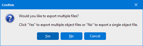 This image shows the Confirm dialog that appears when exporting the entire Explorer Tree.